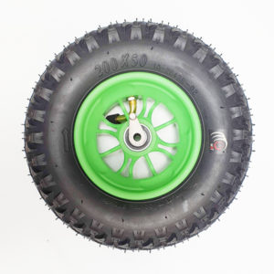Roue complète Ø200 mm x 50 mm (8" x 2") Major-Grip AVEC anti-recul, couleur verte, 55 PSI
