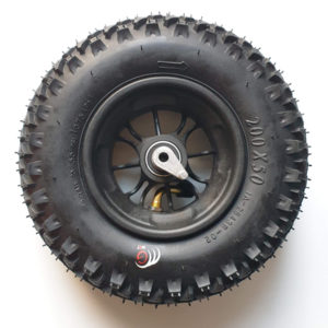Roue complète Ø200 mm x 50 mm (8" x 2") Major-Grip AVEC anti-recul, couleur noire, 55 PSI