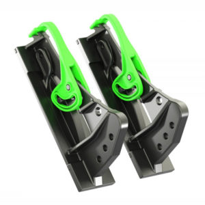 Pièces de réglage de hauteur de frein avec levier de couleur verte.