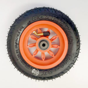 Roue pneumatique Ø 150 mm / 6" orange <strong>SANS système anti-recul</strong> avec pneu ROAD-STAR 90 PSI.